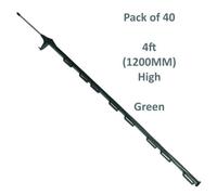 SecureFix Direct Electric Fence Poly Posts 4Ft Green - Pack Of 40 (Fencing Stake Plastic 1200mm)