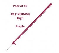 SecureFix Direct Electric Fence Poly Posts 4Ft Purple - Pack Of 40 (Fencing Stake Plastic 1200mm)