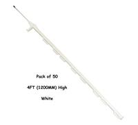 SecureFix Direct Electric Fence Poly Posts 4Ft White - Pack Of 50 (Fencing Stake Plastic 1200mm)