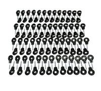 Electric Fencing Ring Insulators Grooved for Wooden Posts X100 (Screw In Poly Fence Wire Clips)