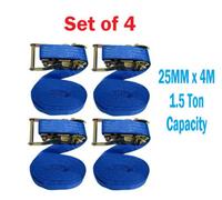 SecureFix Direct Endless Tie-Down Ratchet Straps 1.5T 25mm 4M (Pack Of 4 Cargo Lashing Trailer Polyester 1500Kg)