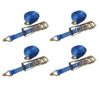 SecureFix Direct Ergo Ratchet Tie Down Straps 50mm 20M 5T X4 (Reverse Action Lashing Pull Down Claw Hook)
