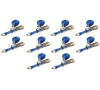 SecureFix Direct Ergo Ratchet Tie Down Straps 50mm 5T 10M X10 (Reverse Pull Down Lashing Belt With Claw Hook 5000Kg)