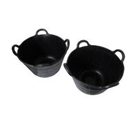 SecureFix Direct Flexi Tub Rubber Builders Bucket 40L X2 (4 Handles Flexible Gardening Storage)