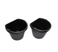 SecureFix Direct Flexible Flat Sided Water Bucket 17L - Pack Of 2 (Horse Feed Rubber Equestrian Handle Stable)