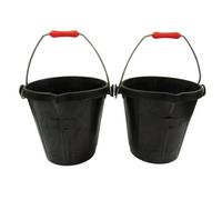 SecureFix Direct Flexible Heavy Duty Rubber Bucket 14L X2 (Large Horse Feed Builders Tub)