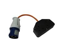 SecureFix Direct Fly Lead Converter 16A To Double 13A Sockets (240V Dual 2 Gang Camp Site Hook Up Adaptor 3 Pin)