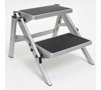 SecureFix Direct Folding Aluminium Double Step Stool (Caravan Foldable Non-Slip Twin Platform)