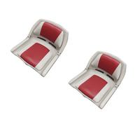SecureFix Direct Folding Boat Seat X2 (Upholstery Fishing Replacement Marine Red & Grey)