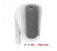 SecureFix Direct Galvanised Chicken Wire Mesh Fencing 2" X 48" - 25M Roll (Poultry Net Garden Fence)
