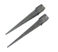SecureFix Direct Galvanised Fence Post Spike Support 75mm Bolt Grip X2 (Fencing Base Shoe Foot)