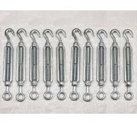 SecureFix Direct Galvanised Forged Straining Screw Hook Eye M5 X10 (Caravan Turnbuckle Open Body)