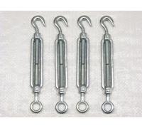 SecureFix Direct Galvanised Forged Straining Screw Hook Eye M6 X4 (Caravan Turnbuckle Open Body)