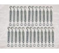 SecureFix Direct Galvanised Forged Straining Screw Hook Eye M8 X25 (Caravan Turnbuckle Open Body)