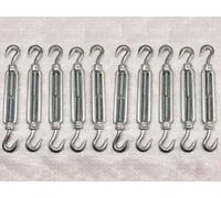 SecureFix Direct Galvanised Forged Straining Screw Hook Hook M8 X10 (Caravan Turnbuckle Open Body)