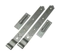 SecureFix Direct Galvanised Hook And Band Gate Hinges 10" (Heavy Duty Cranked Shed Door Barn)