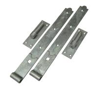 SecureFix Direct Galvanised Hook And Band Gate Hinges 12" Pair (Heavy Duty Straight Shed Door Barn)