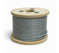 SecureFix Direct Galvanised Steel Wire Rope 7X7 4mm - Coated To 5mm 100M Reel (Clear Pvc Plastic Coated Metal Cable)
