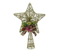 SecureFix Direct Gold Star Christmas Tree Topper (Xmas Decoration Angel Traditional Festive)