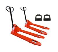 SecureFix Direct Hand Pump Truck Pallet Jacks & Wheel Chocks 2 Ton X2 (Fully Assembled Heavy Duty Manual Trolley 2T)