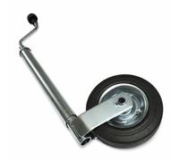 SecureFix Direct Heavy Duty Caravan Jockey Wheel 42mm (Trailer Metal Rim Wind Up Handle Zinc Plated)