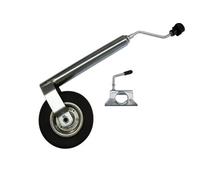 SecureFix Direct Heavy Duty Caravan Jockey Wheel & Clamp 48mm (150Kg Trailer Metal Rim Wind Up Handle)