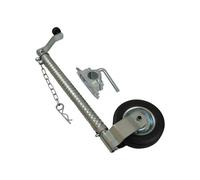 SecureFix Direct Heavy Duty Caravan Jockey Wheel & Clamp 48mm (Ribbed Trailer Metal Rim Wind Up Handle)