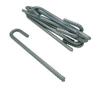 SecureFix Direct Heavy Duty Galvanised Ground Stakes 10mm X20 (Rebar Tent Pegs J Hook Anchor)