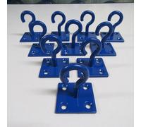 SecureFix Direct Horse Tie Hook On Plates Blue - Pack Of 10 (Rope Chain Tether Stable Anchor)