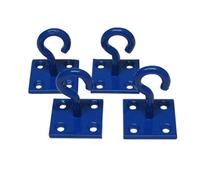 SecureFix Direct Horse Tie Hook On Plates Blue - Pack Of 4 (Rope Chain Tether Stable Anchor)