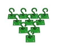SecureFix Direct Horse Tie Hook On Plates Green - Pack Of 10 (Rope Chain Tether Stable Anchor)