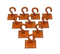 SecureFix Direct Horse Tie Hook On Plates Orange - Pack Of 10 (Rope Chain Tether Stable Anchor)
