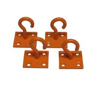 SecureFix Direct Horse Tie Hook On Plates Orange - Pack Of 4 (Rope Chain Tether Stable Anchor)