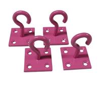 SecureFix Direct Horse Tie Hook On Plates Pink - Pack Of 4 (Rope Chain Tether Stable Anchor)