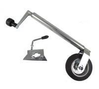 SecureFix Direct Jockey Wheel With Clamp 35mm (Metal Rim Trailer Caravan Guide Heavy Duty Rubber)