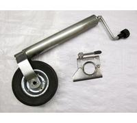 SecureFix Direct Jockey Wheel With Clamp 60mm (Metal Rim Guide Trailer Caravan Heavy Duty Rubber)