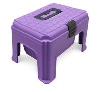 SecureFix Direct Large Tool Storage Box (Purple Plastic Step Stool Utility Case)