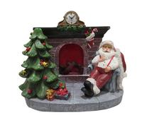 SecureFix Direct Light Up Santa Fireplace Christmas Figurine (Xmas Festive Led Ornament Decoration)