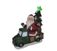 SecureFix Direct Light Up Santa Truck Christmas Ornament (Xmas Decoration Led Lights Festive Figure)