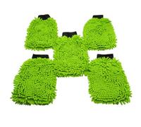 SecureFix Direct Microfibre Car Wash Cleaning Mitt X5 (Glove Chenille Washing Mitten Noodle Dusting Polishing Scrub)