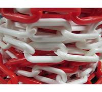 SecureFix Direct Plastic Safety Barrier Chain Fence 25M 8mm Red White (Decorative Garden Drive )