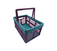 SecureFix Direct Plastic Shopping Basket With Handles Small (Grocery Supermarket Collapsible Folding)