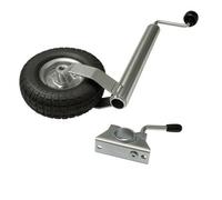 SecureFix Direct Pneumatic Caravan Jockey Wheel 48mm With Clamp (Heavy Duty Metal Rim Trailer Wheel Guide)