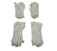 SecureFix Direct Polyester Fender Rope Tie Lines 3 Strand X4 White (Boat Cord Marine Yacht)