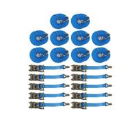 SecureFix Direct Ratchet Straps 35mm 6M 2T X10 (Tie Down Cargo Heavy Duty Truck Lorry Lashing Claw Hook)