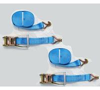 SecureFix Direct Ratchet Straps 5 Ton 50mm 12M X2 (Lashing Tie Down Claw J Hook Lorry Cargo)