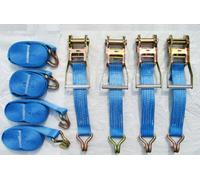 SecureFix Direct Ratchet Straps 5 Ton 50mm 12M X4 (Lashing Tie Down Claw J Hook Lorry Cargo)