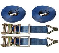SecureFix Direct Ratchet Tie Down Straps 75mm 10T 15M X2 (Heavy Duty Lashing Ton Claw J Hook)