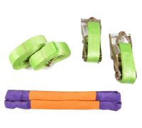 SecureFix Direct Recovery Ratchet Strap Set Hi Vis X2 (50mm X 4M Alloy Wheel Tie Down Trailer Kit)