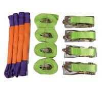 SecureFix Direct Recovery Ratchet Strap Set Hi Vis X4 (50mm X 4M Alloy Wheel Tie Down Trailer Kit)
